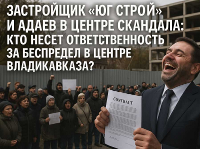 Фирма «Юг Строй» нарушает все законы: как застройщик обманывает жителей Владикавказа, а Эдик Адаев превращает проблему в фарс!